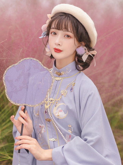 星兔刺绣中国复古套装