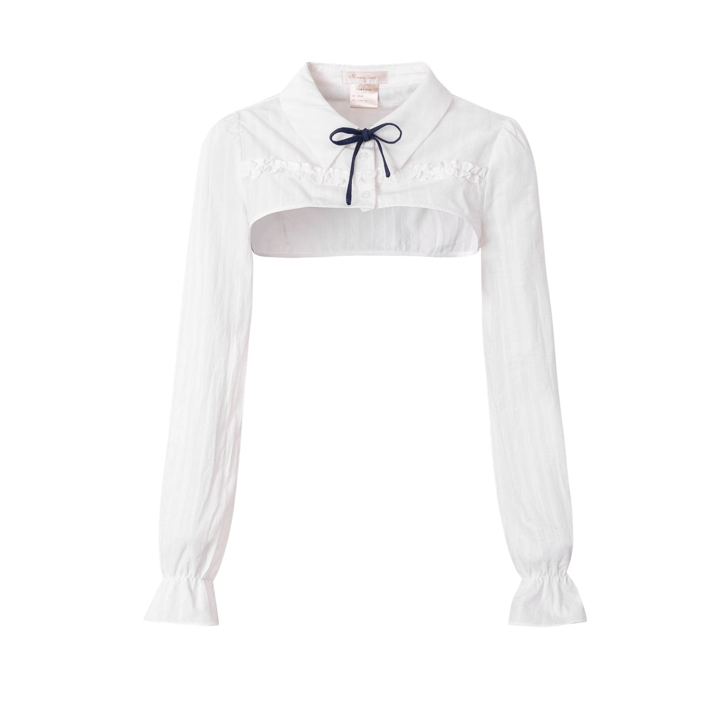 Girly White Blouse Shirt Denim Suspenders Cart