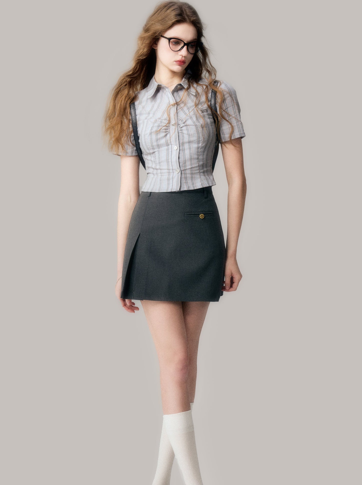 School Sister - Chemise à rayures bleues