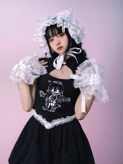 Angel maid print T -shirt
