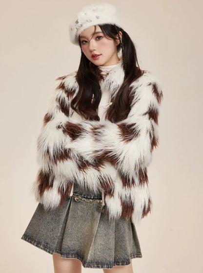 Horn Button Fur Coat