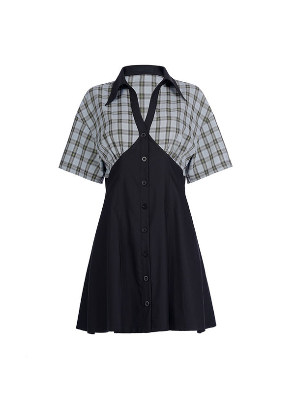 Check Skipper Collar Dress
