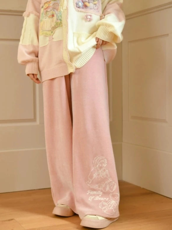 milk chenille wide pants