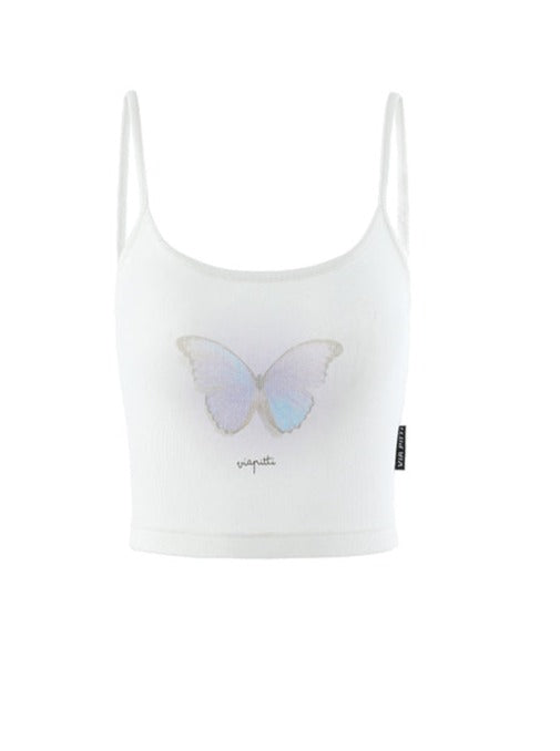 バタフライシリーズカラフルバタフライプリントキャミソール