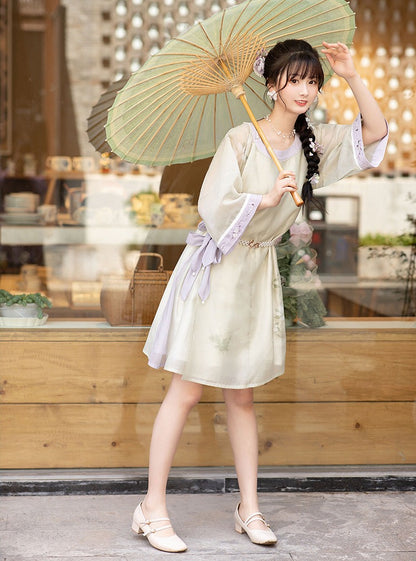 Robe transparente à motifs floraux japonais