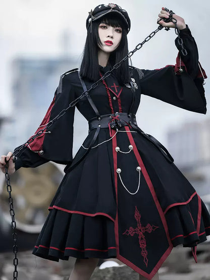 Gothic Rosary Dress + Leather Corset