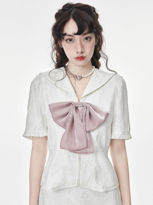 Girly ribbon Sailor Tops