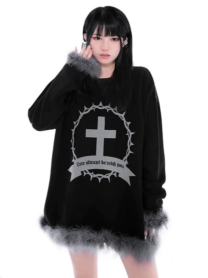 Plume Cross Sones Warm Loose Sweater