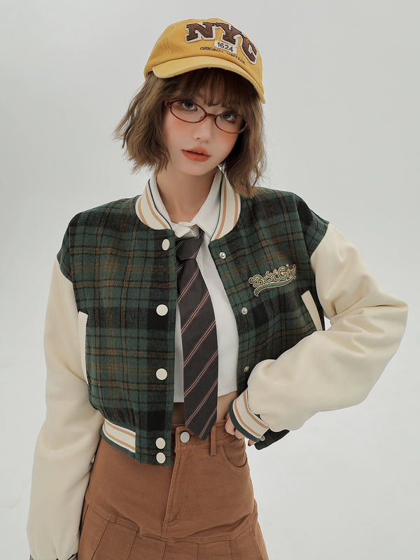 アメリカンレトロチェックショートジャケット