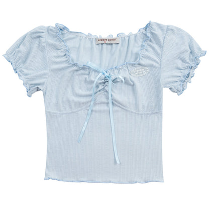 Ritri Ribbon Open Neck Tops