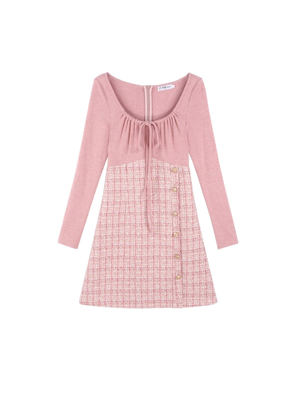 スプライシングツイードワンピース