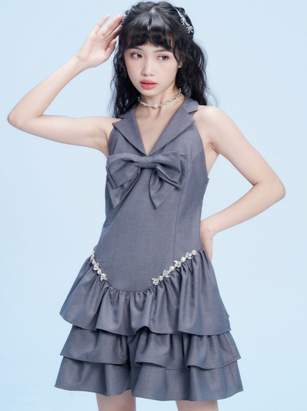 Ribbon Frill One Piece Bijou Short Jacket