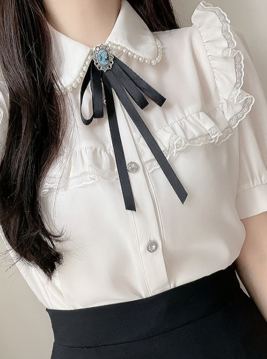 フリルショートサマーブラウス