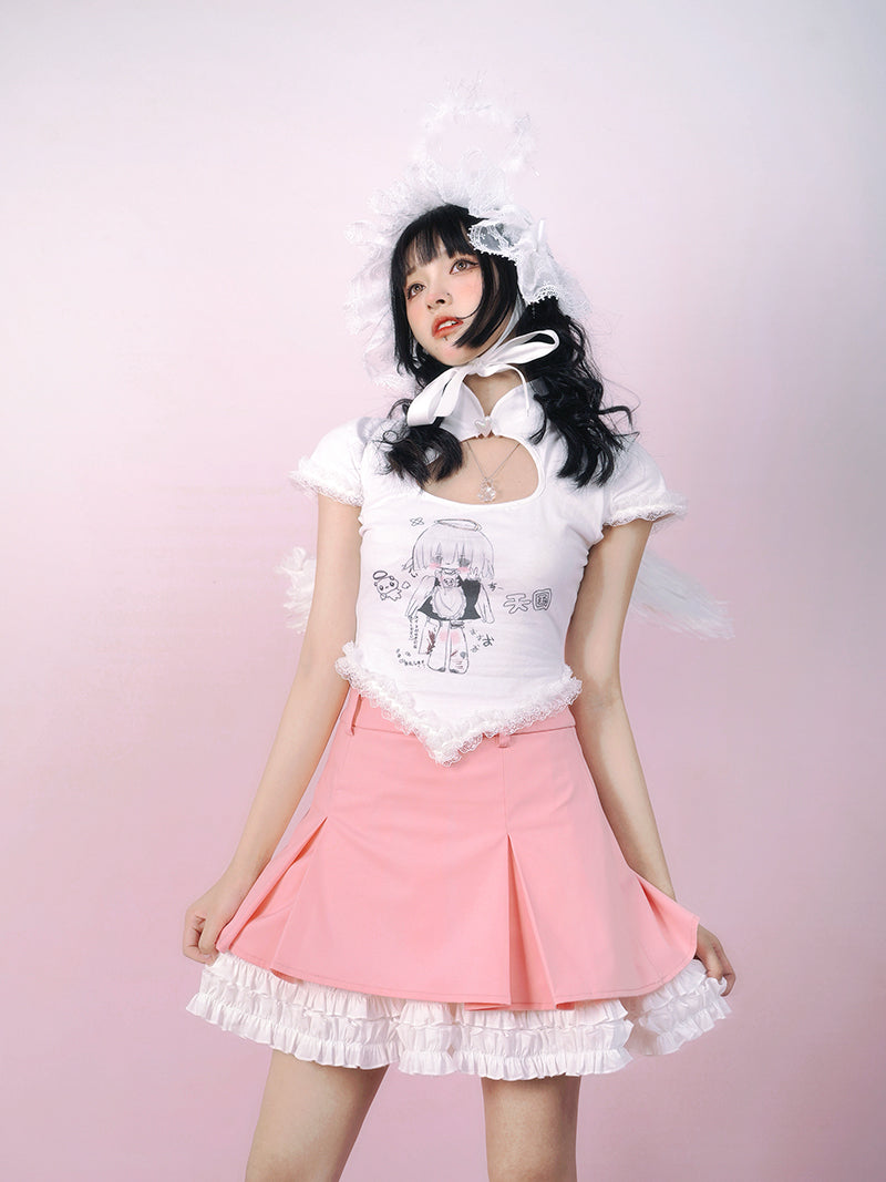 Angel maid print T -shirt