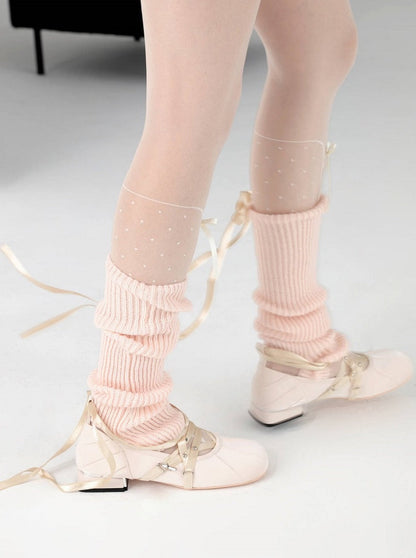 Ballet style leg knit socks