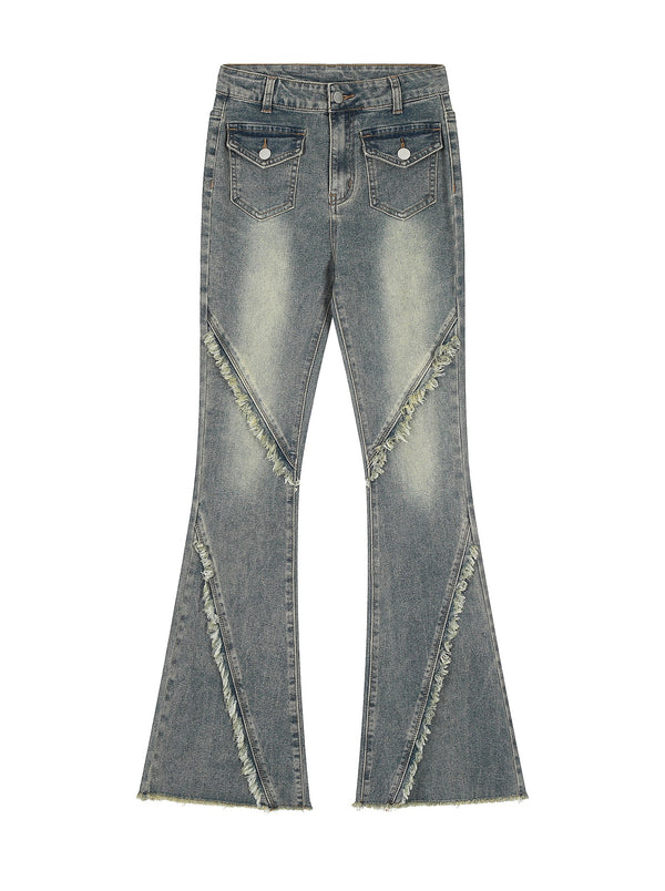 レトロローエッジフレアジーンズ