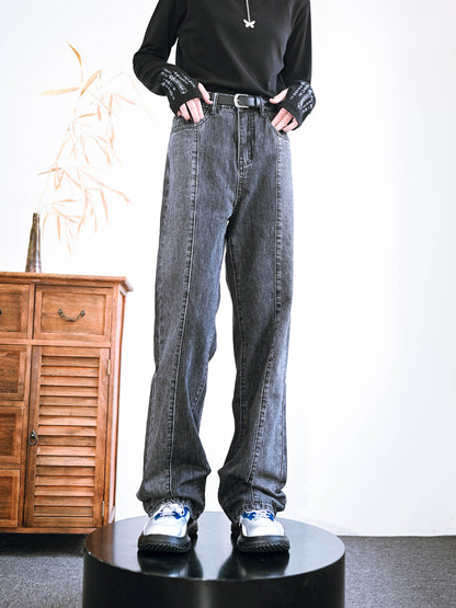 Meteorite latte retro wash denim pants