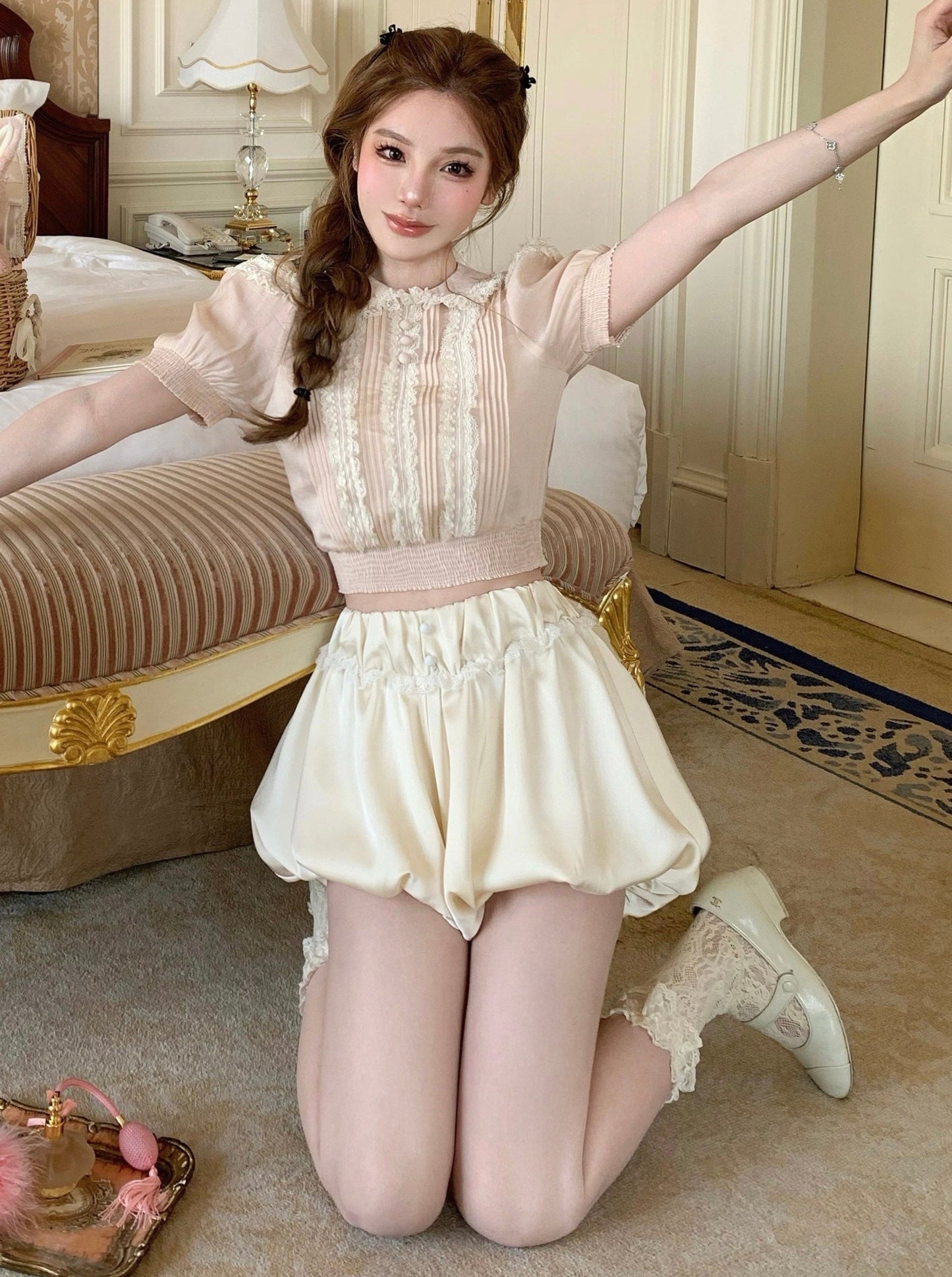 Cream Race Antique Tencel Doll Color Shirt