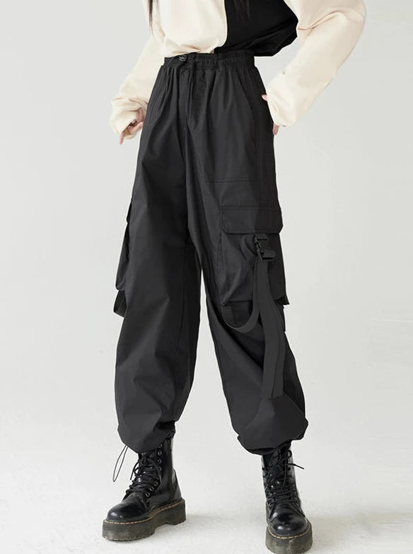 High Street Side Pocket Loose Casual Pants