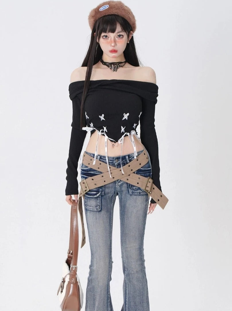 Lace-up Spicy One Shoulder Top