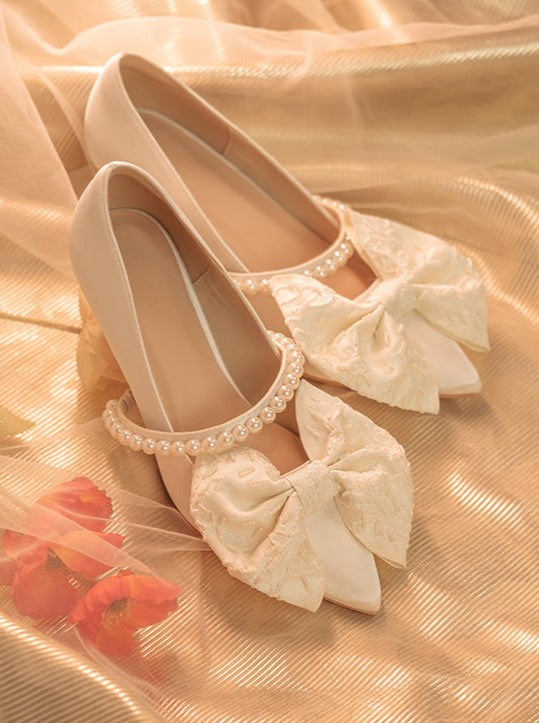 Chaussures de mariage rubans et perles