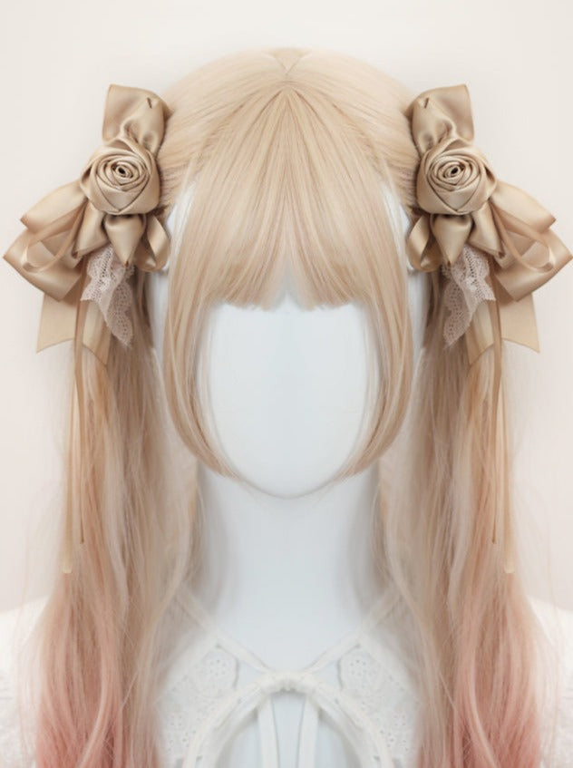 sporadisk Blåt mærke Reklame Rose ribbon pair clip hair accessories – Belchic