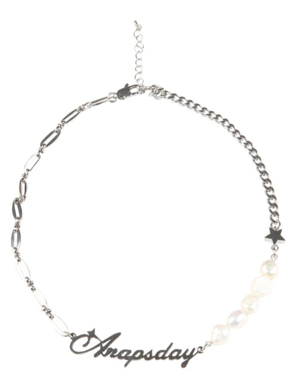 レトロレターパールネックレス