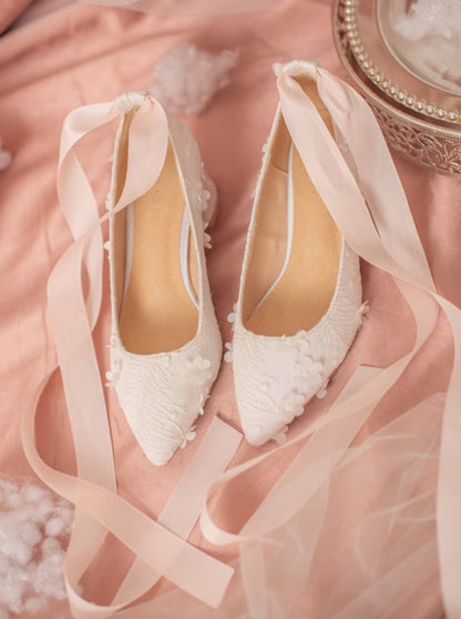 Flower ribbon fairy shoes