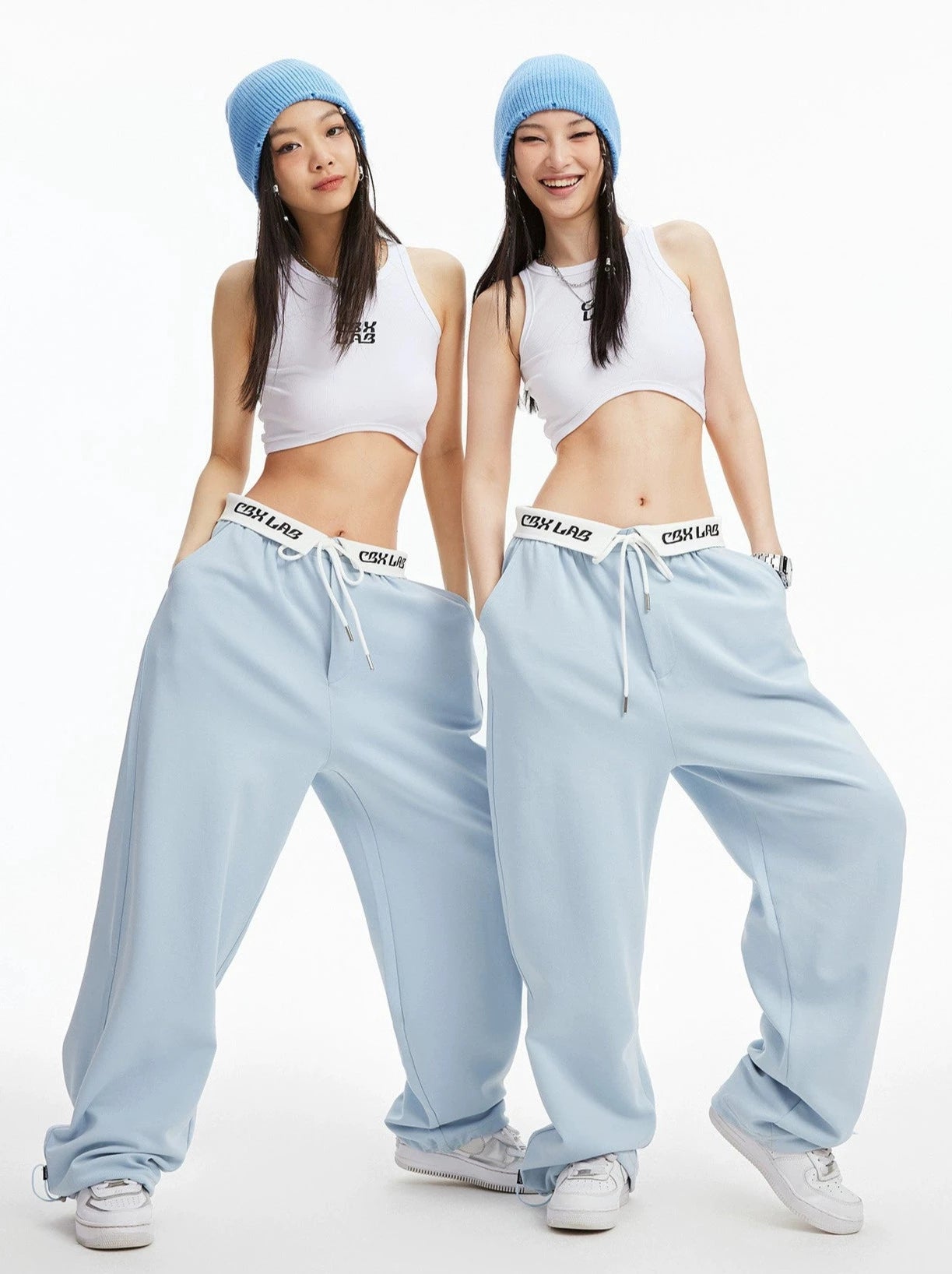 American Street Blue Turn Waist Dance Sweatpants