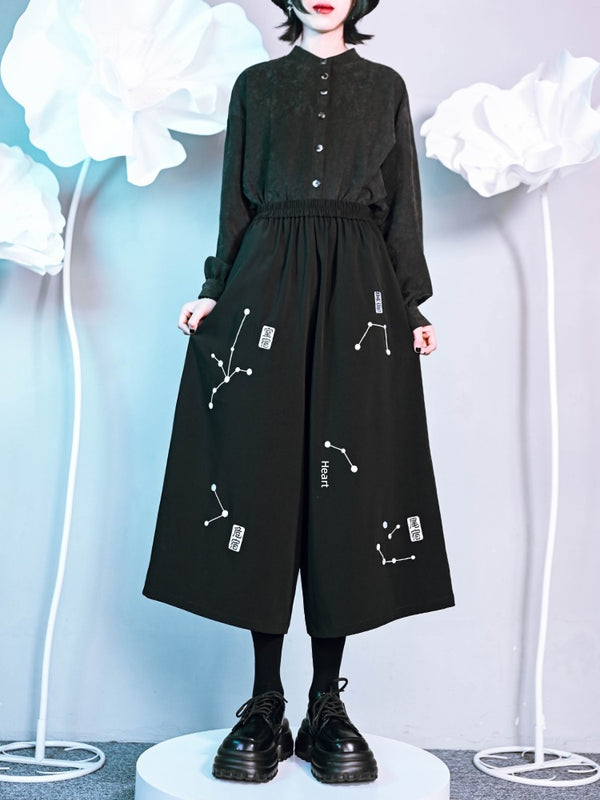 ダークモードワイドルーズレッグパンツ