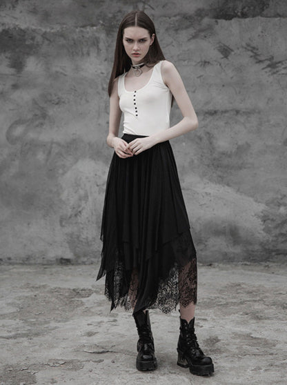 gothic lace tulle skirt
