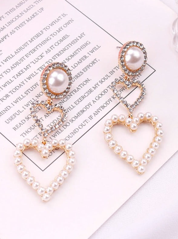 Jewel Heart Pearl Pierce