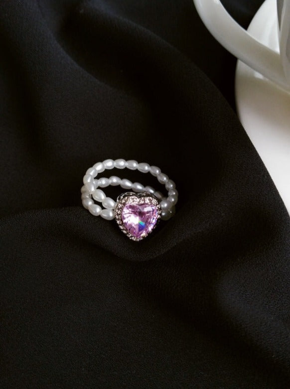 ビジューハートパールリング - LilyBlack