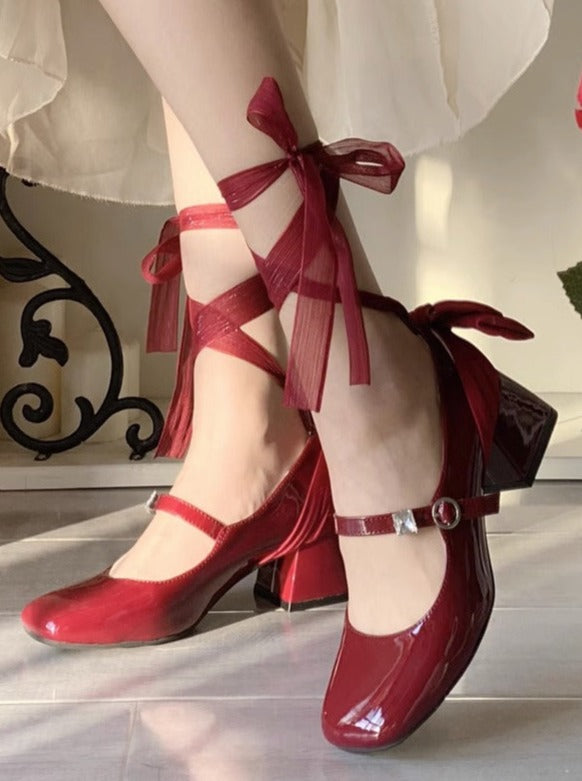 Elegant Square Tumideum Heel Shoes