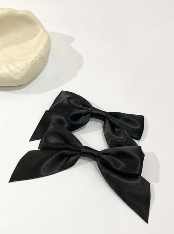 リボンヘアクリップペアセット【Plane,Mini】 - LilyBlack