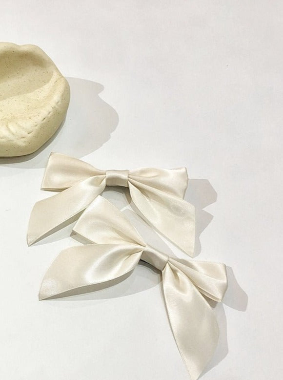 リボンヘアクリップペアセット【Plane,Mini】 - LilyBlack