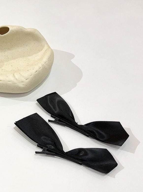 リボンヘアクリップペアセット【Plane,Mini】 - LilyBlack