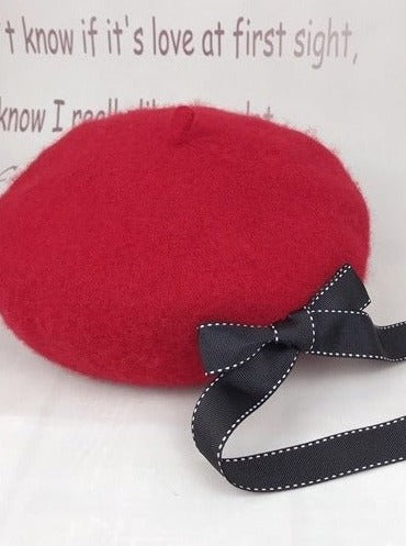 ステッチリボンベレー帽 - Belchic