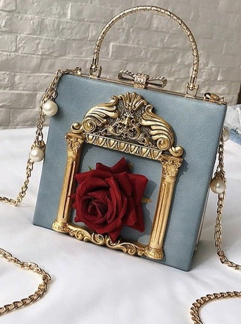 クラシックカメオテイストパールチェーンバッグ - LilyBlack