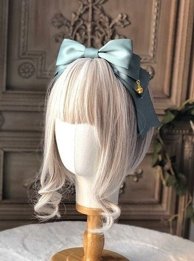 クラウンチャーム付きティアードリボンカチューシャ - LilyBlack