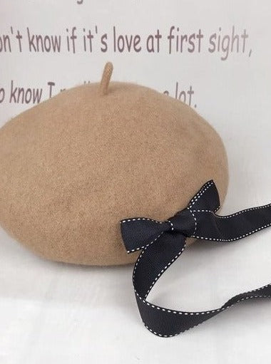 ステッチリボンベレー帽 - Belchic