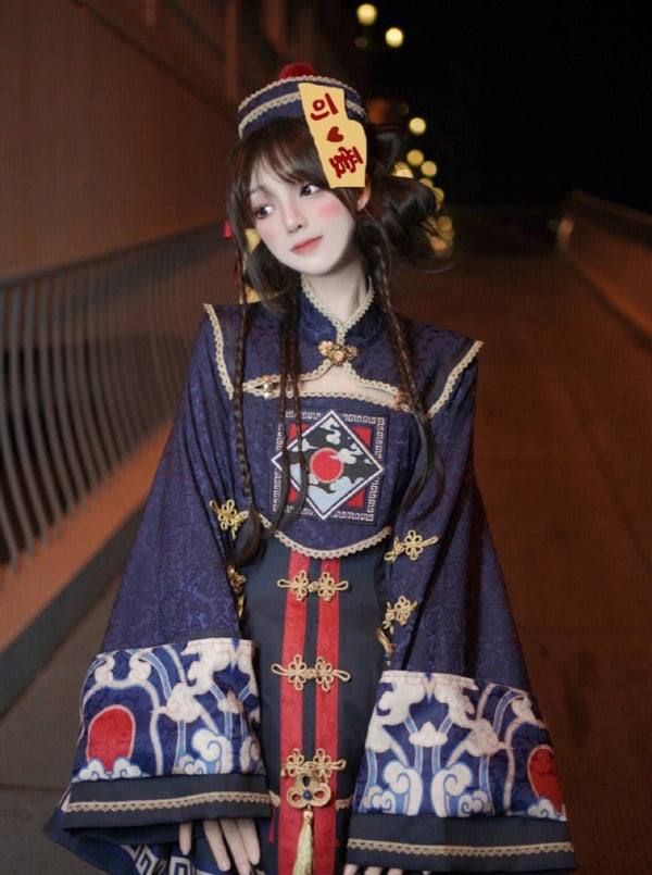 キョンシーテイストチャイナジャケット＋サススカート＋帽子 - Belchic