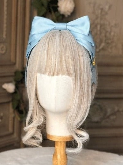 クラウンチャーム付きティアードリボンカチューシャ - LilyBlack