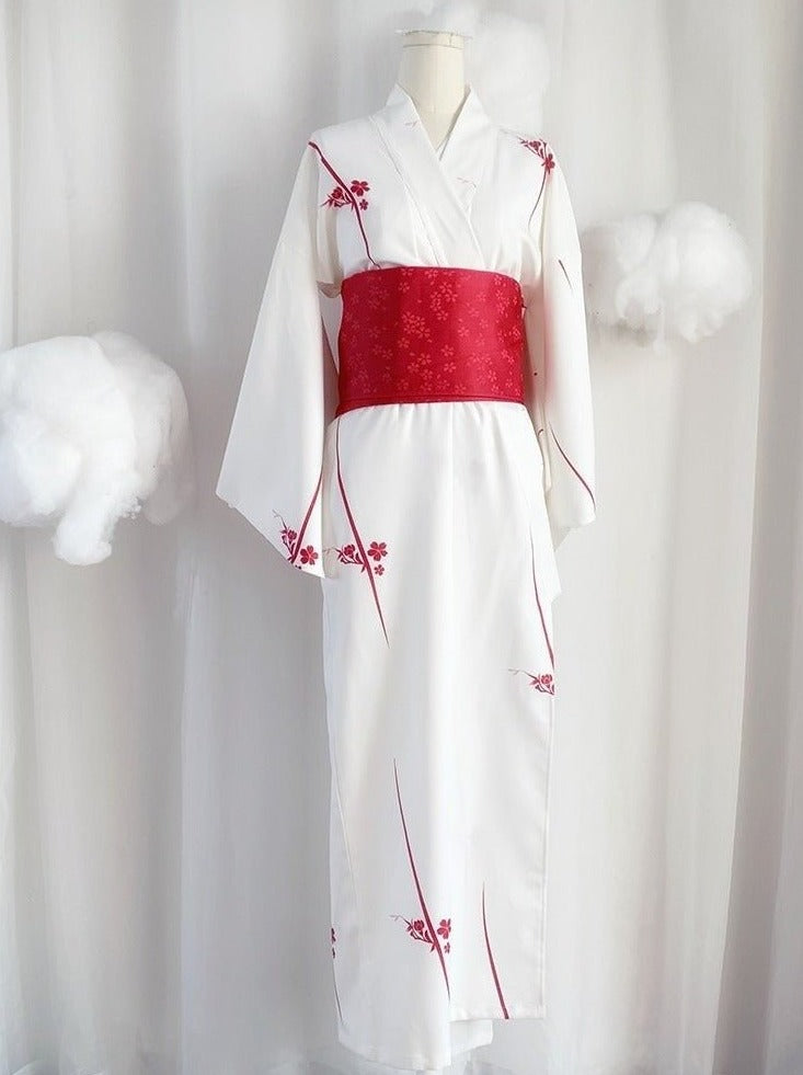 Inu fox Japanese cherry blossom yukata set