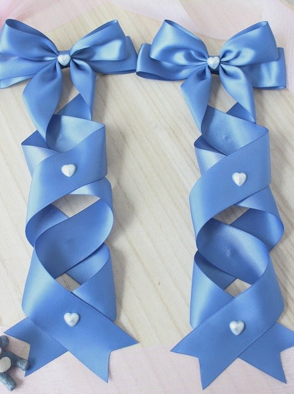 ツインテールパールリボンヘアクリップ - LilyBlack