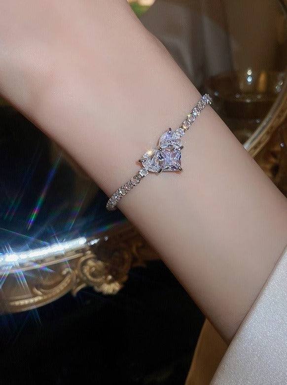 ジュエルハートキュービックブレスレッド - LilyBlack