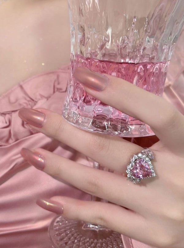 ハートジュエルネックレス・リング・ピアス・ネックレス - LilyBlack