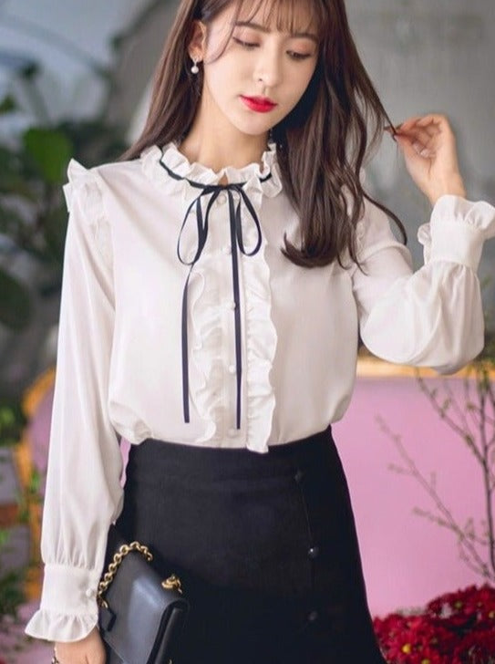 エレガントボウタイブラウス - Belchic