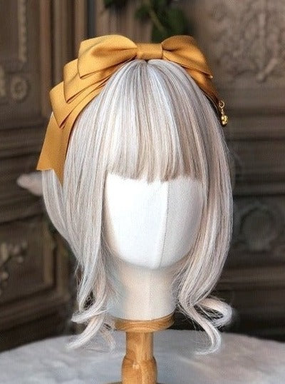 クラウンチャーム付きティアードリボンカチューシャ - LilyBlack