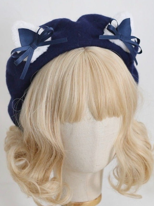 猫耳リボンベレー - LilyBlack